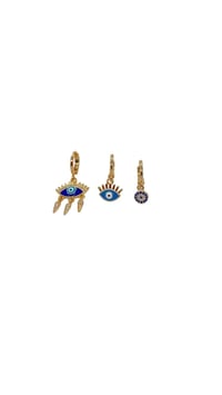 İthal Bijoux Navy Occhio Küpe Seti