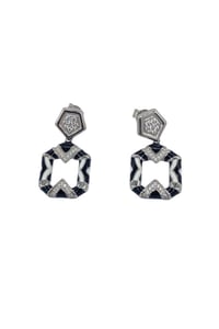 İthal Black-White Geo Küpe