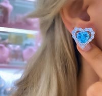 İthal Blue Frame Küpe