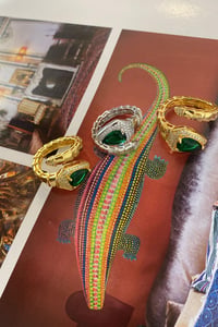 İthal Green Drop Snake Yüzük