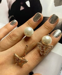 İthal İnci Butterfly Küpe