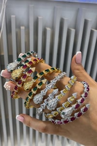 İthal Kesik Baguette Snake Bilezik