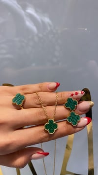 İthal Malachite Yonca Küpe