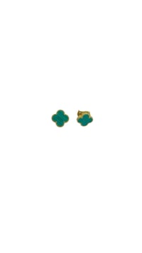 İthal Malachite Yonca Küpe