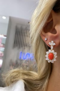 İthal Mercan Drop Markiz Ovy Küpe