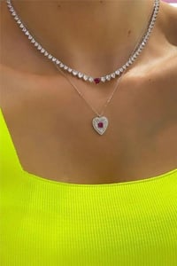 İthal Ruby Cuore Kolye