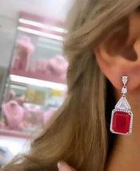 İthal Ruby Dipy Küpe