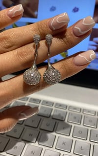 İthal Taşlı Topy Küpe