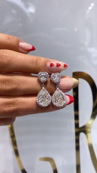 İthal Vip Seri Mozanite Drop Cuore Küpe