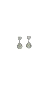 İthal Vip Seri Mozanite Drop Cuore Küpe