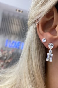 İthal Vip Seri Mozanite Drop Dipy Küpe