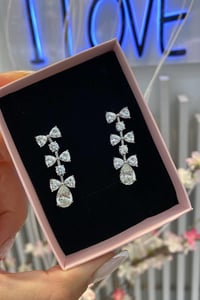 İthal Vip Seri Mozanite Fiyonk Drop Küpe