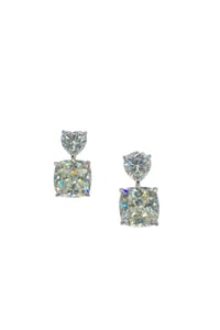İthal Vip Seri Mozanite Heart Quare Küpe