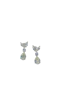İthal Vip Seri Mozanite Markiz Damla Küpe