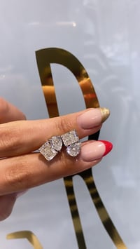 İthal Vip Seri Mozanite Quare Drop Küpe