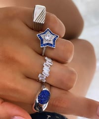 Renkli Taşlı Yassı Yüzük