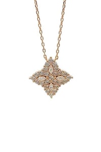 Taşlı Rose Clover Kolye
