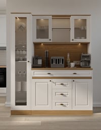 Çok Amaçlı DolapAvm 24Mikel Masalı Kahve Köşesi Led Aydınlatmalı %100 Mdf Ücretsiz Montaj 160*45*200