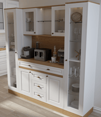 Çok Amaçlı DolapAvm 24Mikel Masalı Kahve Köşesi Led Aydınlatmalı %100 Mdf Ücretsiz Montaj 200*45*200