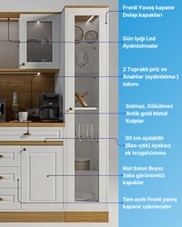 Çok Amaçlı DolapAvm 24Mikel Masalı Kahve Köşesi Led Aydınlatmalı %100 Mdf Ücretsiz Montaj 160*45*200
