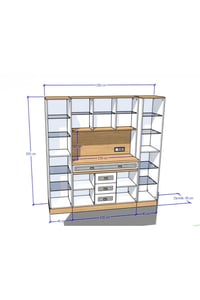 Çok Amaçlı DolapAvm 24Mikel Masalı Kahve Köşesi Led Aydınlatmalı %100 Mdf Ücretsiz Montaj 200*45*200