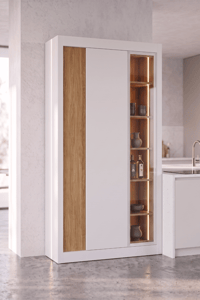 Çok Amaçlı DolapAvm 24Nero Vitrinli Kiler Dolabı 115 cm Montaj Dahil