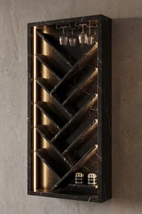 Çok Amaçlı DolapAvm 24Tepee Şişelik ve Şaraplık Royal Siyah 70 cm