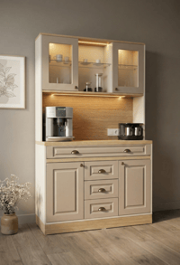 Kahve KöşesiAvm 24Mikel Masalı Meşe - Cappucino Kahve Köşesi Led Aydınlatmalı %100 Mdf Ücretsiz Montaj 120*45*200