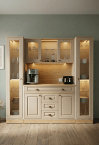 Kahve KöşesiAvm 24Mikel Masalı Meşe - Cappucino Kahve Köşesi Led Aydınlatmalı %100 Mdf Ücretsiz Montaj 200*45*200