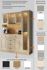 Kahve KöşesiAvm 24Mikel Masalı Meşe - Cappucino Kahve Köşesi Led Aydınlatmalı %100 Mdf Ücretsiz Montaj 200*45*200