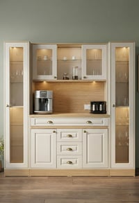 Kahve KöşesiAvm 24Mikel Masalı Meşe - Fildişi Kahve Köşesi Led Aydınlatmalı %100 Mdf Ücretsiz Montaj 200*45*200