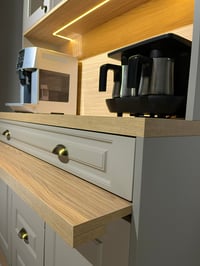 Kahve KöşesiAvm 24Mikel Masalı Meşe - Karamel Kahve Köşesi Led Aydınlatmalı %100 Mdf Ücretsiz Montaj 120*45*200