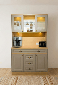 Kahve KöşesiAvm 24Mikel Masalı Meşe - Karamel Kahve Köşesi Led Aydınlatmalı %100 Mdf Ücretsiz Montaj 120*45*200