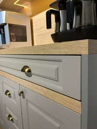 Kahve KöşesiAvm 24Mikel Masalı Meşe - Karamel Kahve Köşesi Led Aydınlatmalı %100 Mdf Ücretsiz Montaj 160*45*200