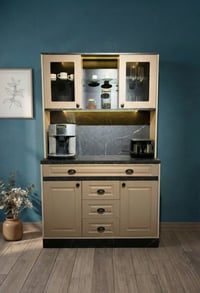 Kahve KöşesiAvm 24Mikel Masalı Siyah - Cappucino Kahve Köşesi Led Aydınlatmalı %100 Mdf Ücretsiz Montaj 120*45*200