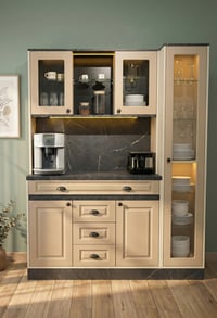 Kahve KöşesiAvm 24Mikel Masalı Siyah - Cappucino Kahve Köşesi Led Aydınlatmalı %100 Mdf Ücretsiz Montaj 160*45*200