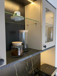 Kahve KöşesiAvm 24Mikel Masalı Siyah - Karamel Kahve Köşesi Led Aydınlatmalı %100 Mdf Ücretsiz Montaj 160*45*200