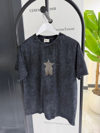 Antrasit Taş İşlemeli Tshirt