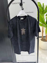 Antrasit Taş İşlemeli Tshirt