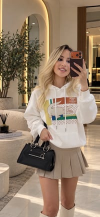 Baskılı Kapüşonlu Sweatshirt
