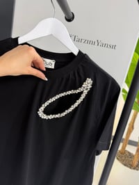 BClub Damla Taşlı Siyah Tshirt