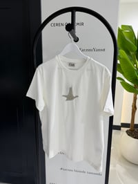 BClub Taşlı Kuş Detaylı Beyaz Tshirt