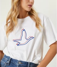 Çift Logo Baskılı Tshirt