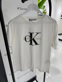 Ck Ön Logo Detaylı Beyaz Tshirt