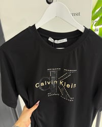 Ck Ön Logo Detaylı Siyah Tshirt