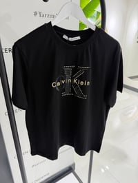 Ck Ön Logo Detaylı Siyah Tshirt