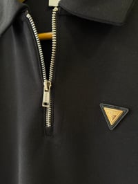 Gue Logo Detaylı Polo Yaka Siyah Tshirt