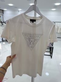 Gue Premium Beyaz Taşlı Tshirt