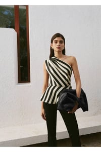 Mngg Zebra Desenli Asimetrik Bluz