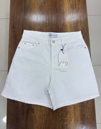 Premium Denim Şort Beyaz